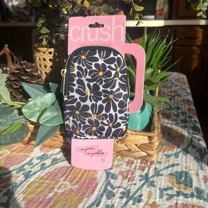 NWT 🏷️ CRUSH- Black and yellow Floral Phone Pouch